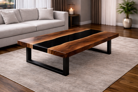 Nordic Shadow™ – Signature Smoked Walnut River Coffee Table
