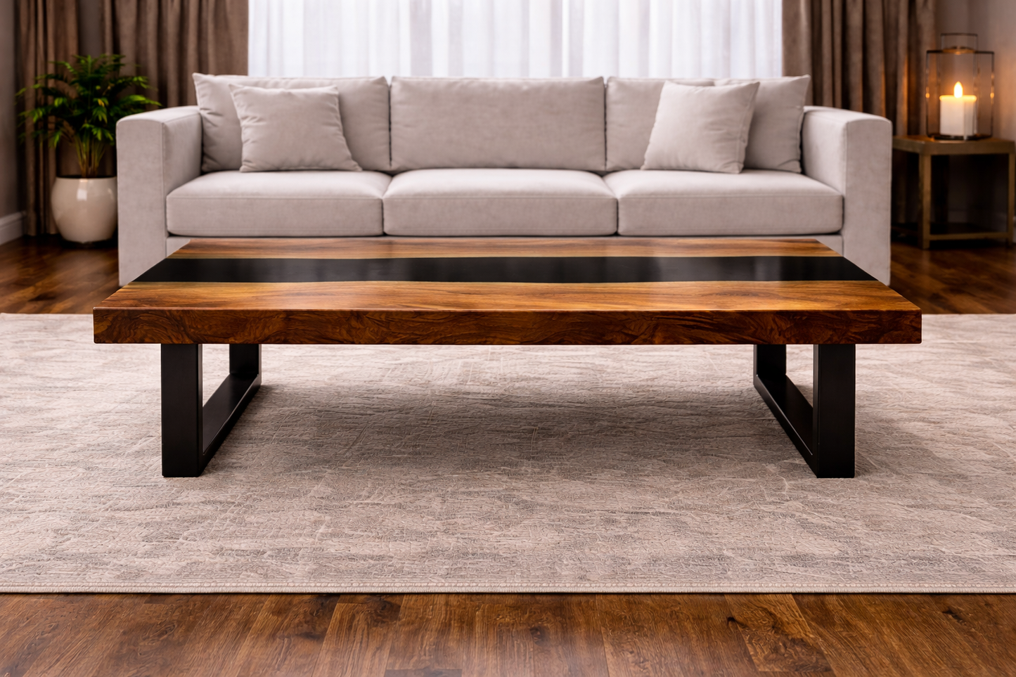 Nordic Shadow™ – Signature Smoked Walnut River Coffee Table