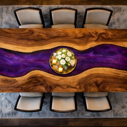Amethyst River™ – Signature Walnut Dining Table