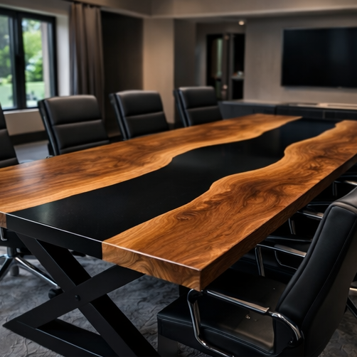 Obsidian River™ – Signature Walnut Dining Table