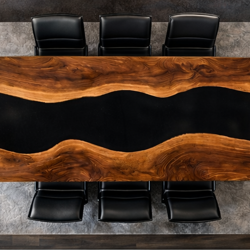 Obsidian River™ – Signature Walnut Dining Table