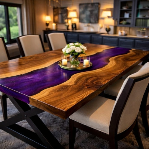 Amethyst River™ – Signature Walnut Dining Table